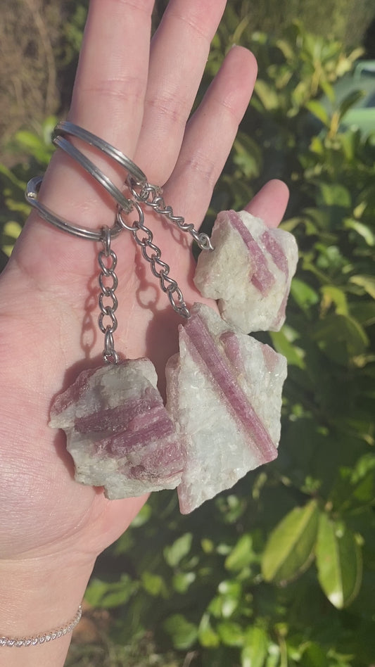 Pink Tourmaline Keychains / Keyrings