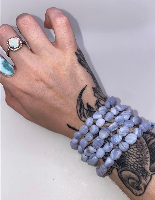 High quality blue lace agate bracelets