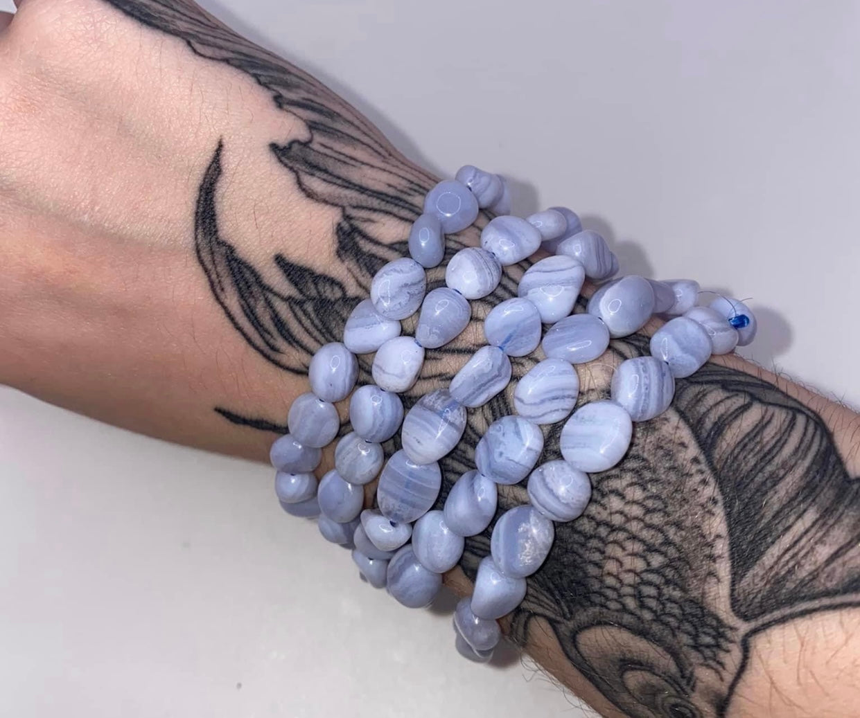 High quality blue lace agate bracelets