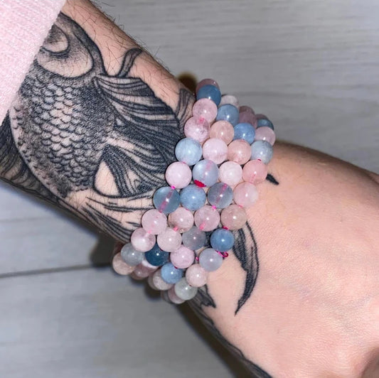 High Quality Morganite And Aquamarine Bracelets (RARE)