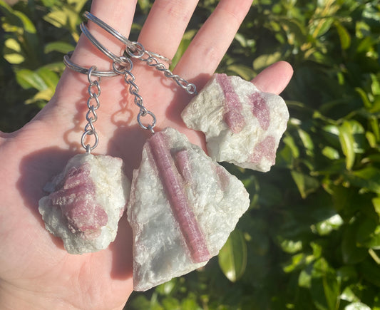 Pink Tourmaline Keychains / Keyrings