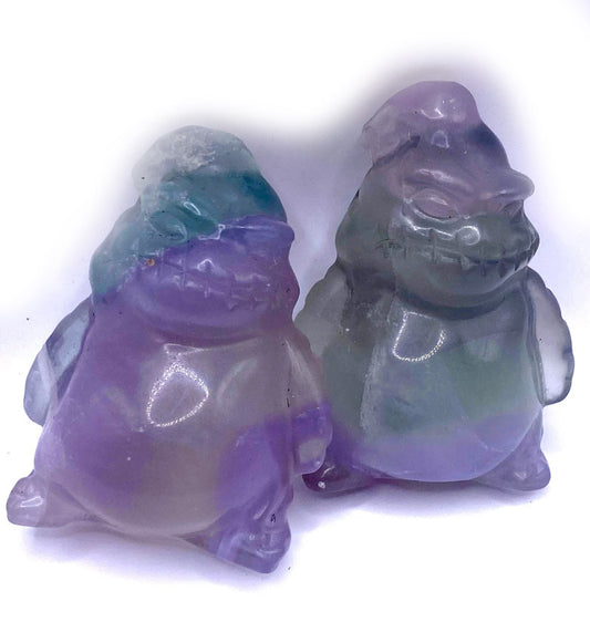 Rare Pastel Fluorite Oogie Boogie Carving