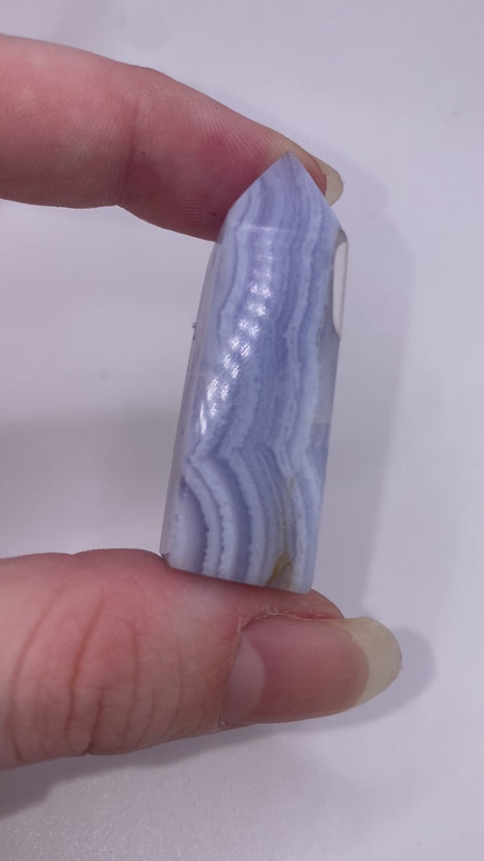 BlueLace Agate Tower, small. (RARE) AAA Grade