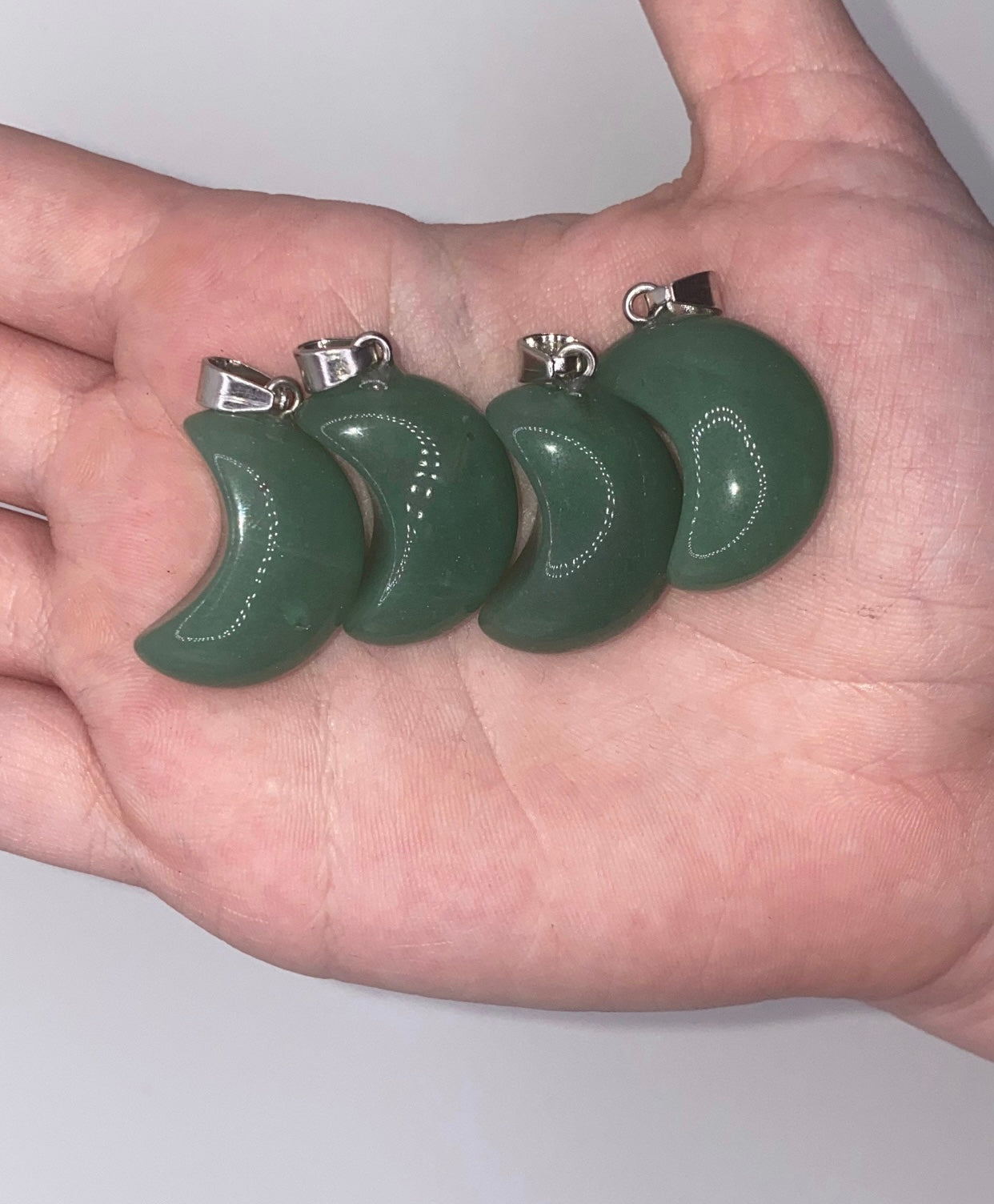 Green Aventurine moon pendant