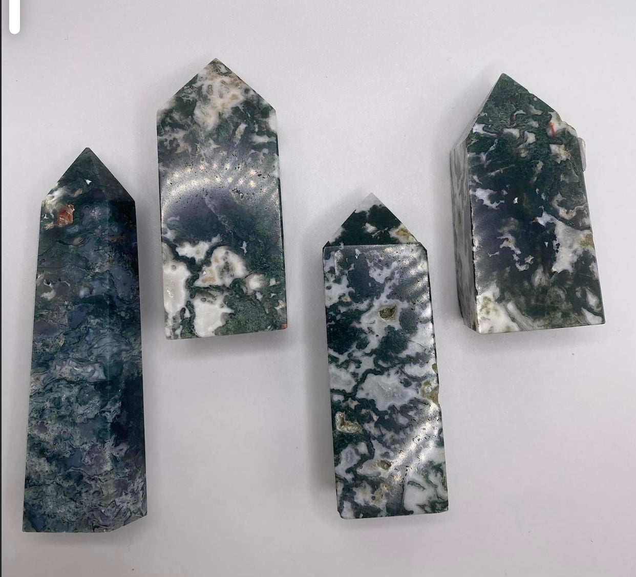 Moss agate towers