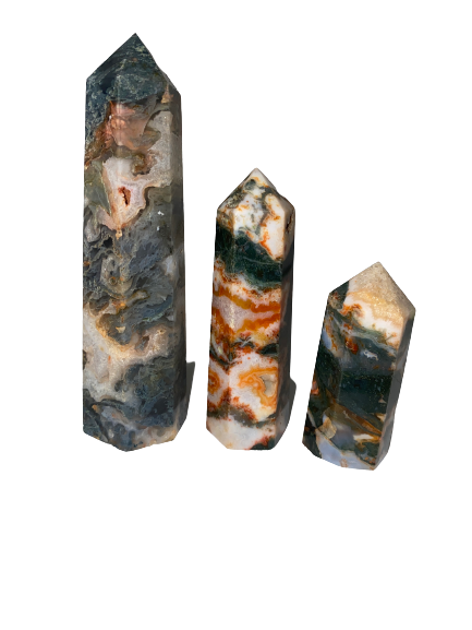 Moss Agate X Carnelian Towers