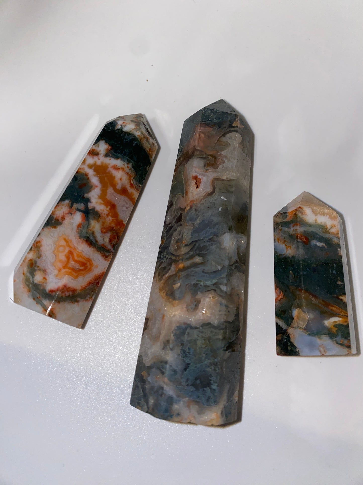 Moss Agate X Carnelian Towers