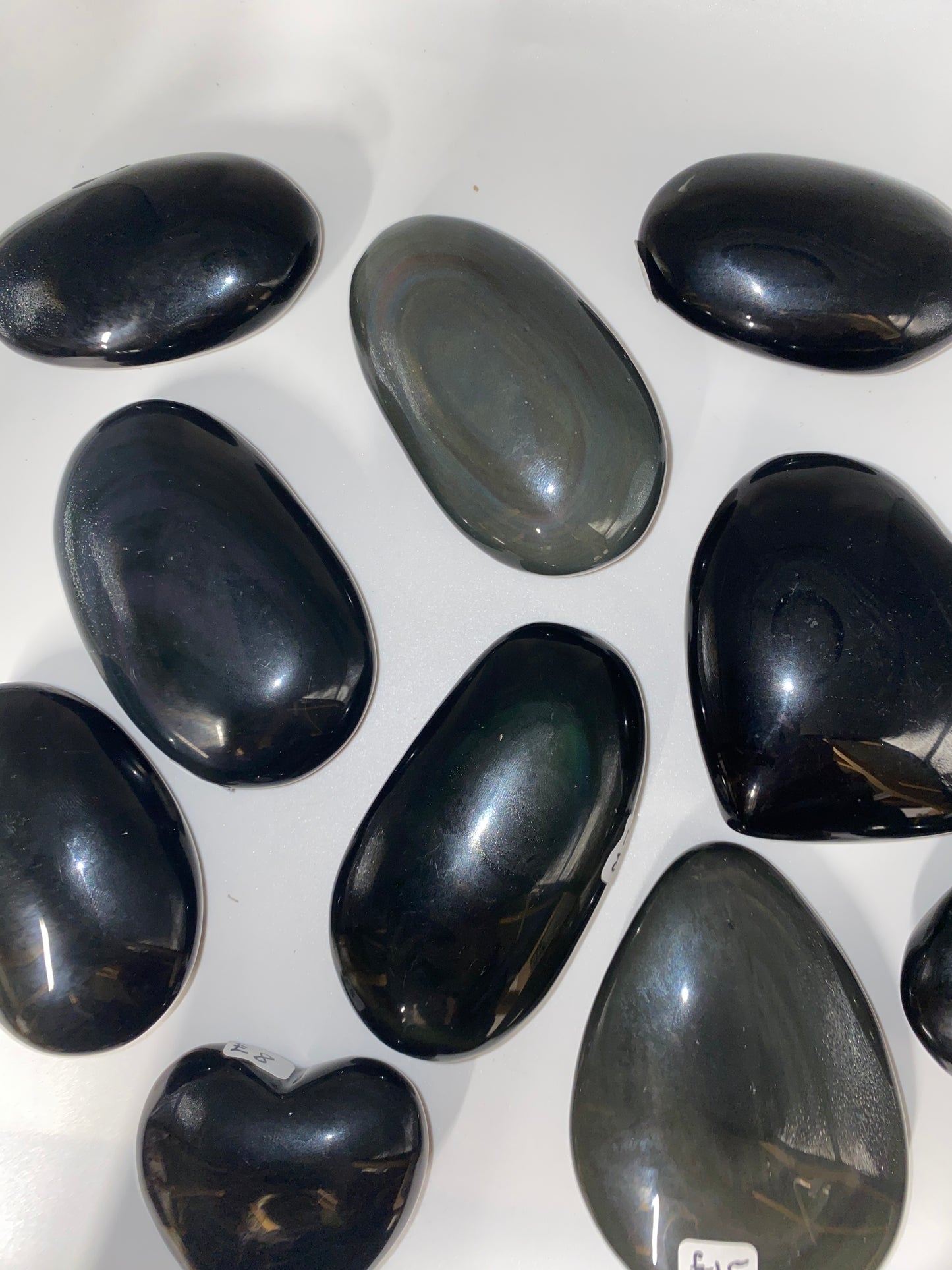 Rainbow Obsidian Palms and Hearts