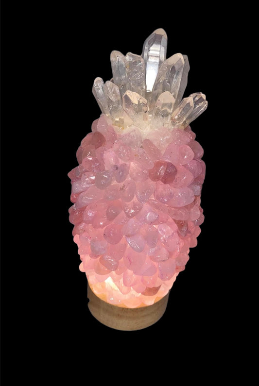 Rose Quartz Pineapple Lamp