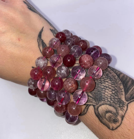 Strawberry Quartz X Amethyst Bracelets