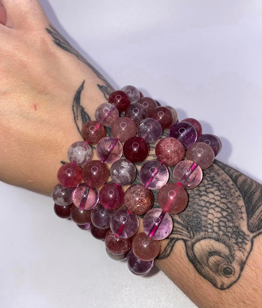 Strawberry Quartz X Amethyst Bracelets